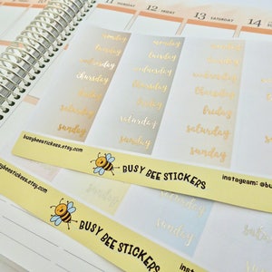 Date Cover Up Planner Stickers, Foil Stickers, Foiled Stickers, Date Covers, Day Covers,   Vertical Planner