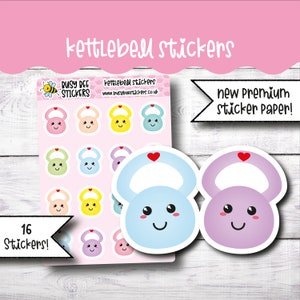 Stickers Kettle Bell, Stickers d'entraînement, Stickers fitness, Exercice physique, Agenda de remise en forme, Agenda vertical