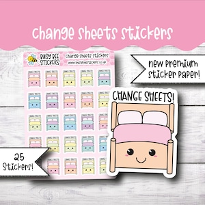 Wechselbögen, Planer Aufkleber, Bettwäsche Aufkleber, Wäsche Aufkleber, Haushalt, Kawaii, vertikal Planer
