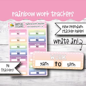 Regenbogen Arbeit Planner Aufkleber, leere Box Aufkleber, funktionale Aufkleber, Arbeit Aufkleber, Wok leere Box, vertikaler Planner