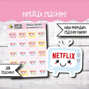 Netflix Planner Aufkleber, TV Aufkleber, Netflix Aufkleber, Kawaii, Fernsehen, Kawaii, vertikale Planner