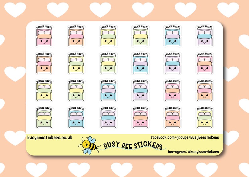 Change Sheets Planner Stickers Bedding Stickers Laundry - Etsy UK