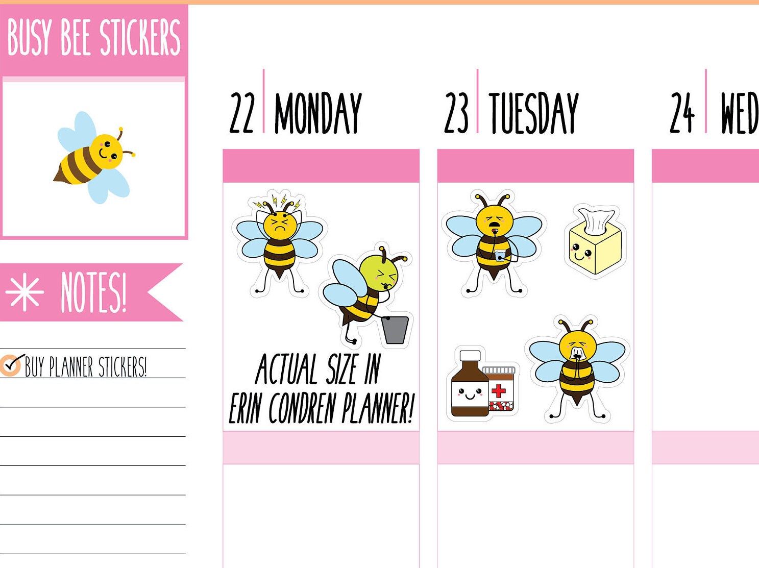 Sickness Planner Stickers Health Sick Tissues Tablets | Etsy