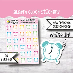 Wecker Aufkleber, Uhr Aufkleber, Alarm Aufkleber, Wake Up, Kawaii, Funktional, Vertikale Planner