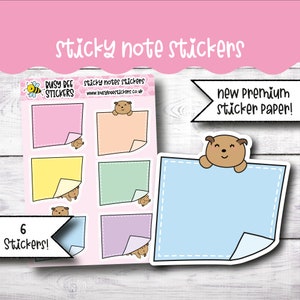 Sticky Note Planner Sticker, Blank Box Sticker, Charakter Sticker, Funktionale Sticker, Vertikaler Planer