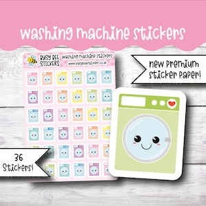 Waschmaschine, Wäsche Aufkleber, Reinigung, Haushalt, lästige Aufgaben, Kawaii, Vertikaler Planer
