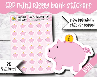 Piggy Bank Planner Stickers, Savings, Money Tracker, Pounds, Financial Planner, Functional, Vertical Planner