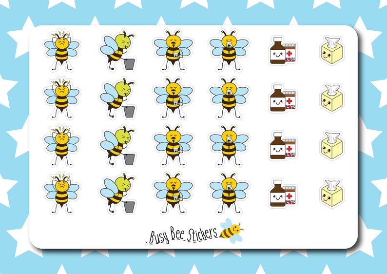Sickness Planner Stickers Health Sick Tissues Tablets - Etsy