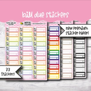 Autocollants Bill Due Planner, Planificateur vertical