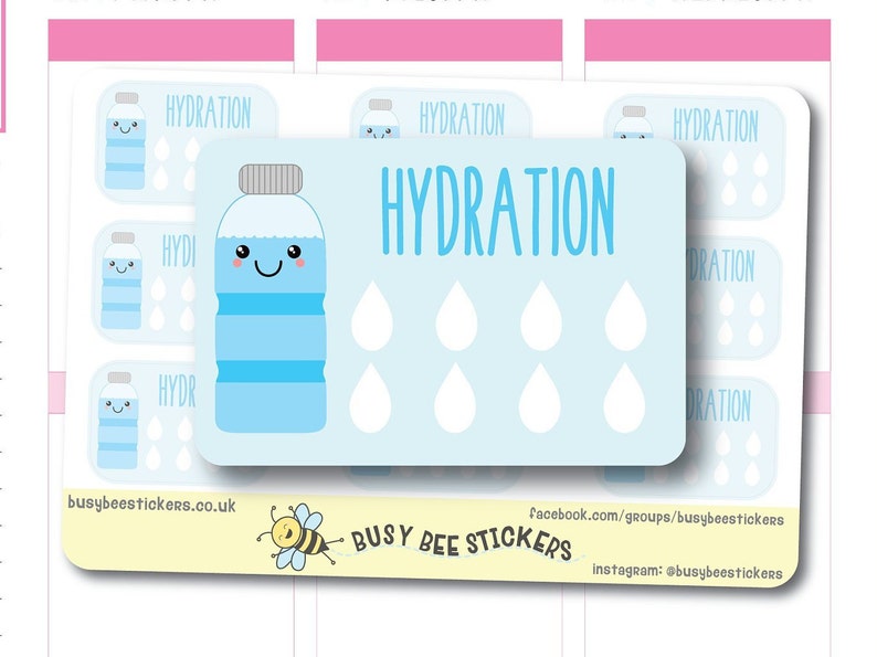 Hydration Tracker Planner Stickers Habit Tracker Hydrate | Etsy UK