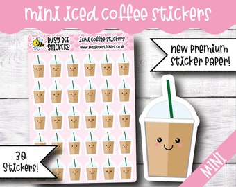 Iced Coffee Planner Stickers, Coffee Cup Stickers, Coffee Stickers, Coffee Lovers, Vertical Planner