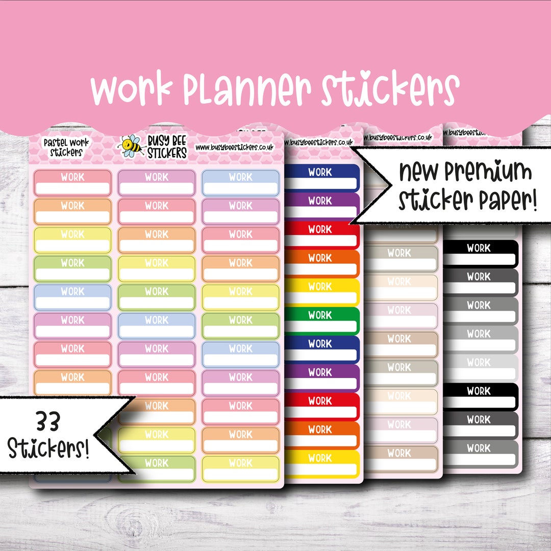 Work Planner Stickers - Shifts, Schedule, Time Management, Vertical ...