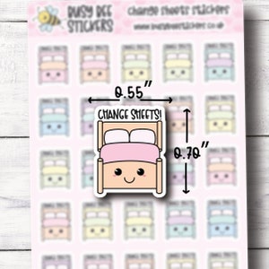Change Sheets Planner Stickers, Bedding Stickers, Laundry Stickers ...