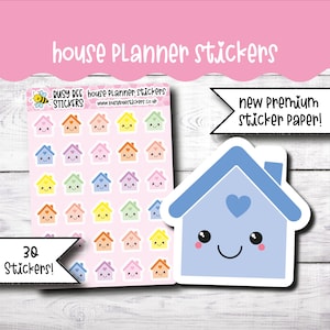 Haus Aufkleber, Aufkleber fällig, Miete fällig, Aufkleber, Miete zahlen, Kawaii, Mini, vertikaler Planer