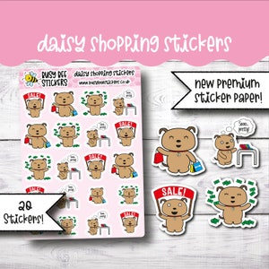 Shopping Sticker, Shopping Sticker, Einzelhandel Therapie Sticker, Hunde Sticker, niedlich, vertikale Planner