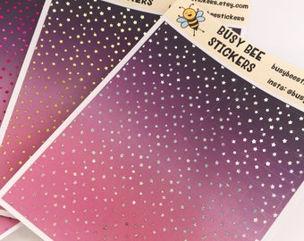 Galaxy Foil Header Planner Stickers, Sparkle, Foil Stars, Header Stickers, Foiled, Functional,   Vertical Planner