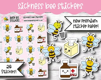 Sickness Planner Stickers, Health, Sick, Tissues, Tablets, Hospital, Doctors, Medical,   Vertical Planner