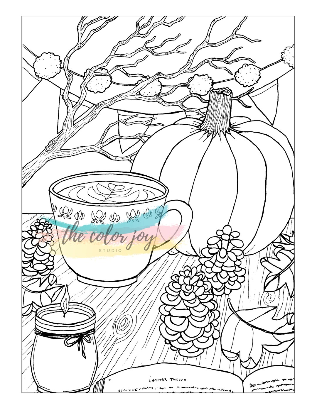 Pumpkin Printable Coloring Page - Etsy