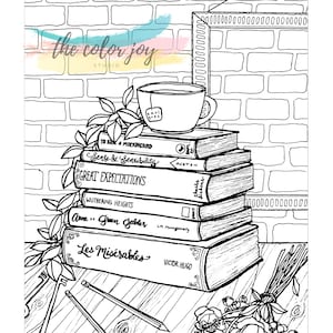 Classic Books Printable Coloring Page