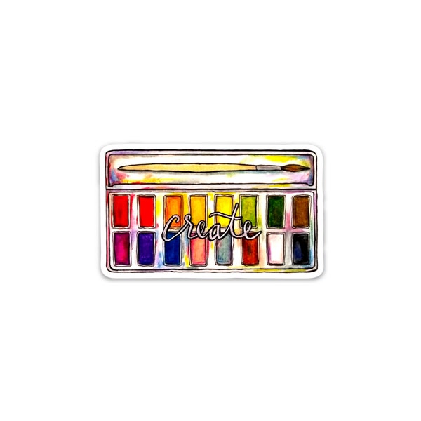 Create Watercolor Paint Artist Sticker