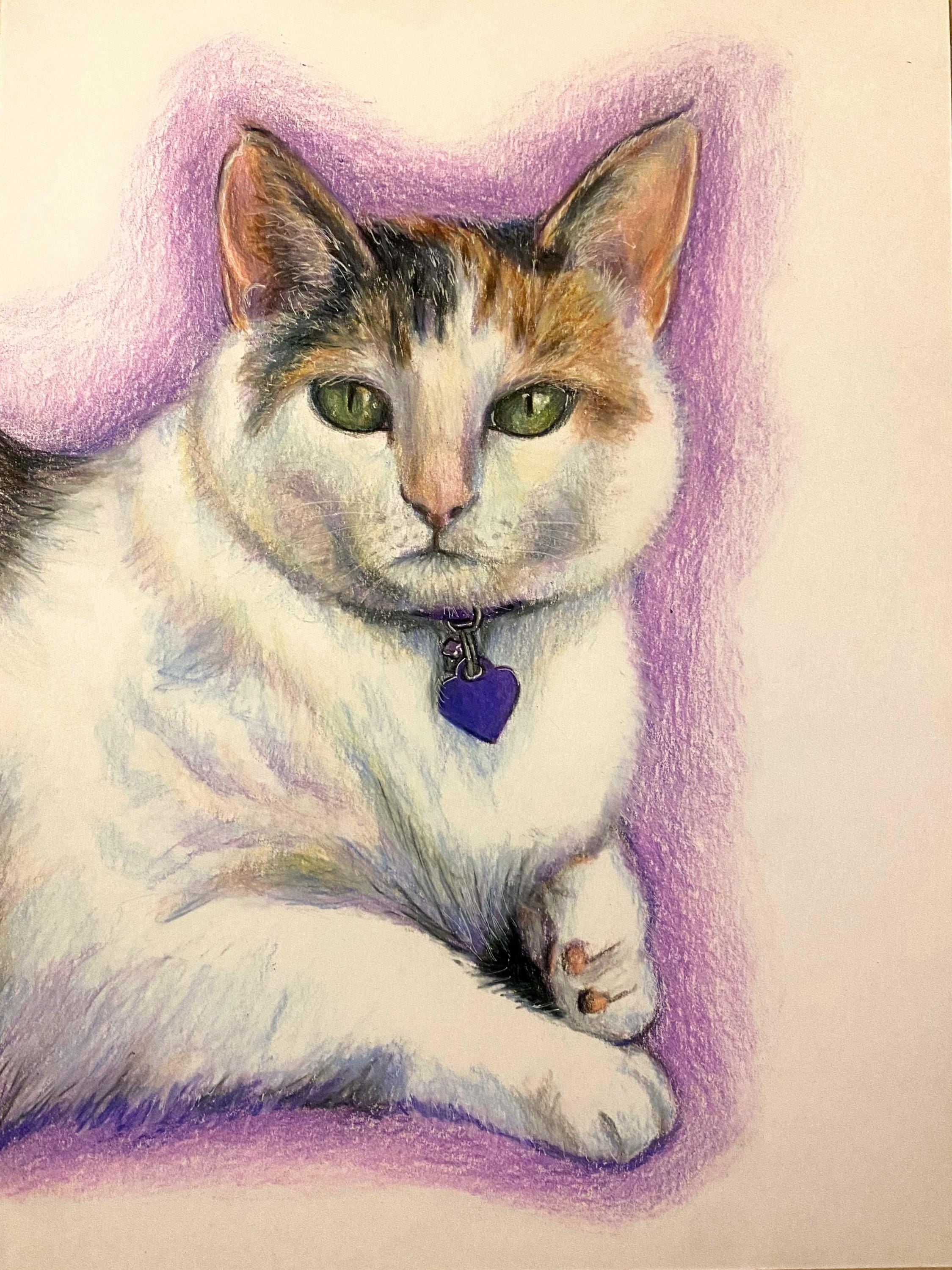Hand Drawn Colored Pencil Custom Pet Portrait Drawing - Etsy