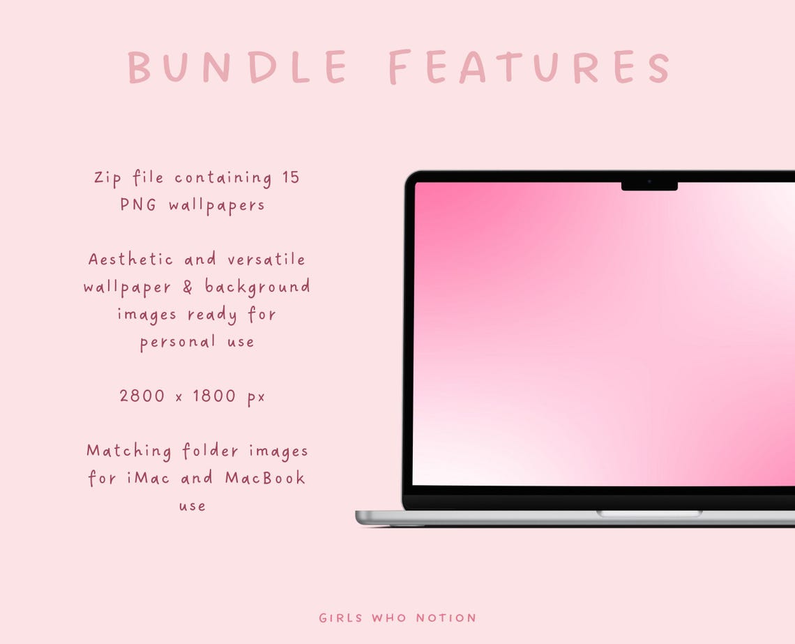 Pink Gradient Desktop Wallpapers | Aesthetic MacBook & Imac (digital ...