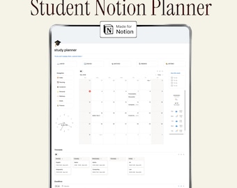 2026 Notion Student Planner Template | ADHD-Friendly Academic Dashboard (Digital Download)