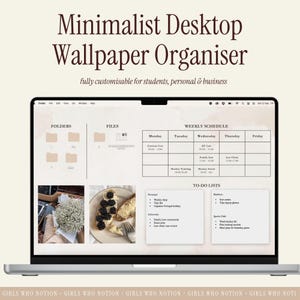 Sfondo desktop esteticamente gradevole / Organizzatore desktop Mac, programma settimanale e lista delle cose da fare / Sfondo personalizzabile per la produttività con Canva