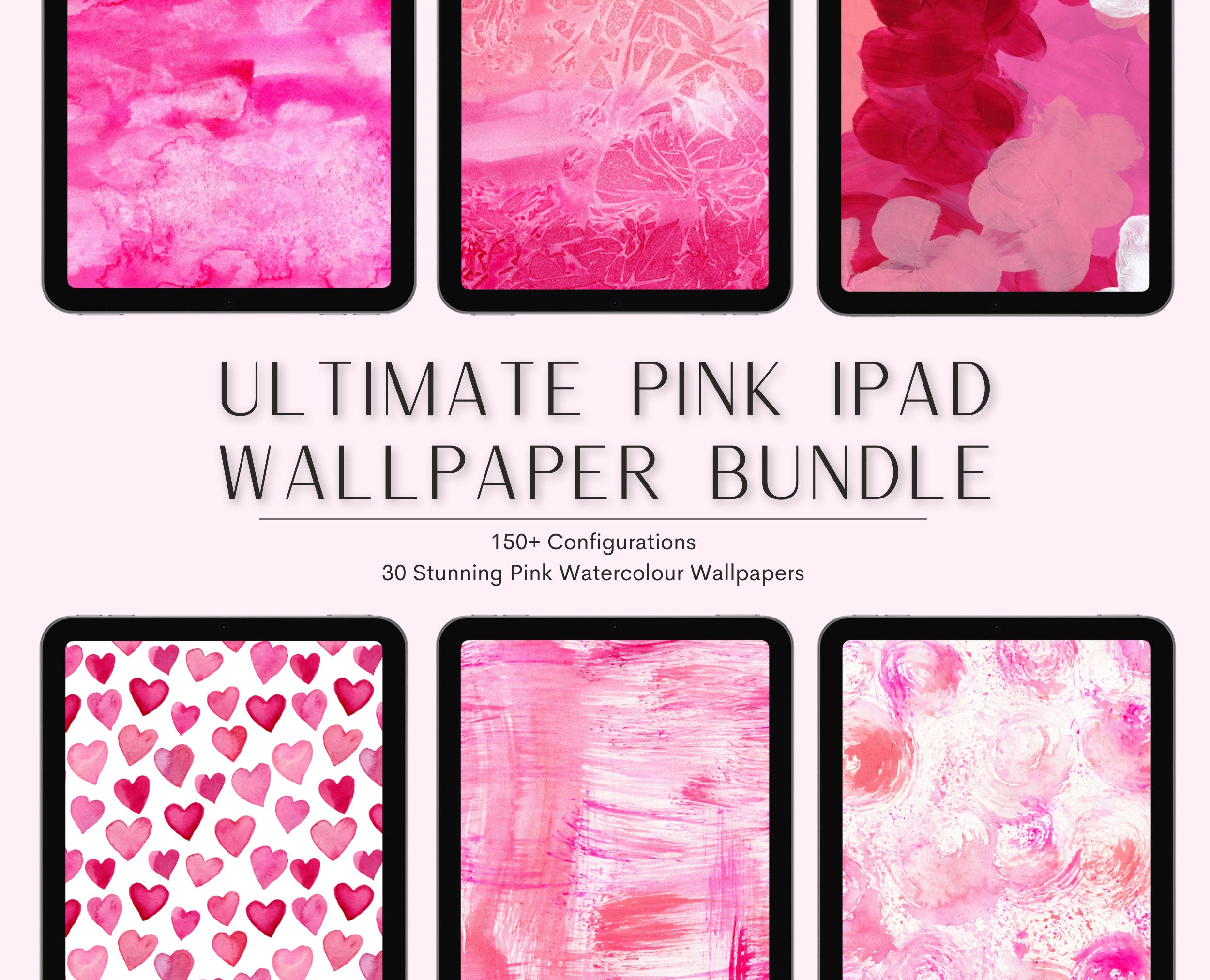 Pink iPad Aesthetic Wallpaper Bundle Ultimate Digital Wallpaper