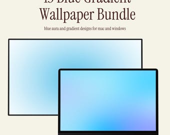 Blue Gradient Desktop Wallpaper Bundle | Aesthetic Aura Laptop Backgrounds for MacBook iMac Windows | Minimal Clean Pinterest Wallpapers
