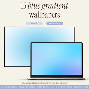 Blue Gradient Aura Desktop Wallpapers (Digital Download)
