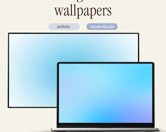Blue Gradient Aura Desktop Wallpapers (Digital Download)