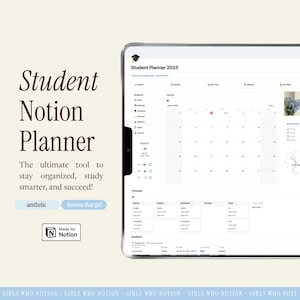 Notion Student Planner 2025: Digital Academic Dashboard (Template)