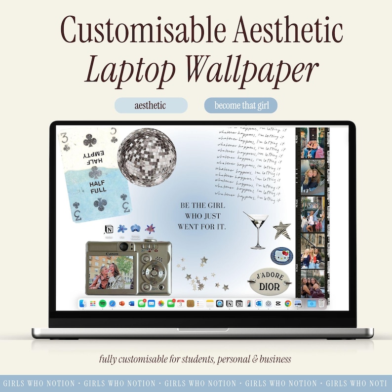 2026 Blue Aesthetic Desktop Wallpaper for Canva | Customisable MacBook ...