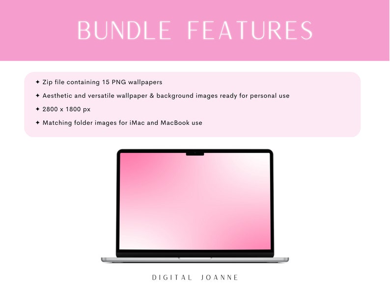 15 Pink Gradient Desktop Wallpapers Aesthetic Aura - Etsy