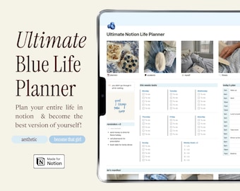Ultimate Notion Life Planner Template | Aesthetic Digital Planner | Notion Dashboard Organizer | Daily, Weekly & Monthly Notion Template