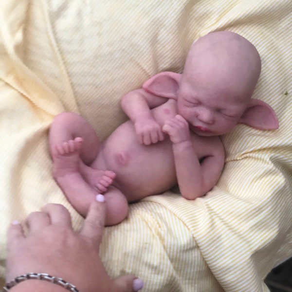 Custom full body silicone baby fairy LILA in soft blend  BALD