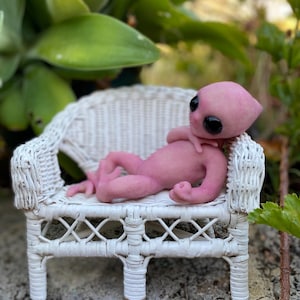 Available PROTOTYPE Full body silicone mini baby Alien #2 (gender neutral) in super soft blend 11”