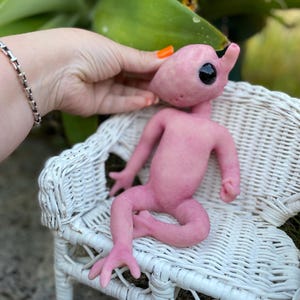 Available PROTOTYPE Full body silicone mini baby Alien #3 (gender neutral) in super soft blend 11”