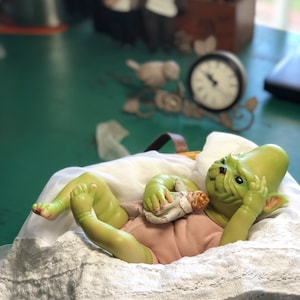 Custom Reborn fantasy vinyl baby Ozzy by Nadine Dolotova (Werewolf / Elf inspired)