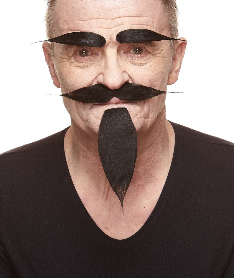 Black Fake Beard Mustache Eyebrows Self Adhesive Facial Hair set