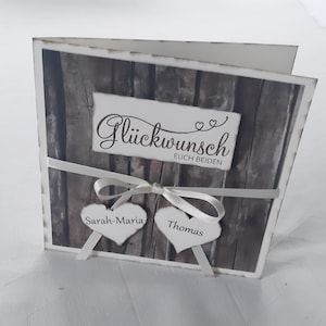 personalisierte Karte zur Hochzeit