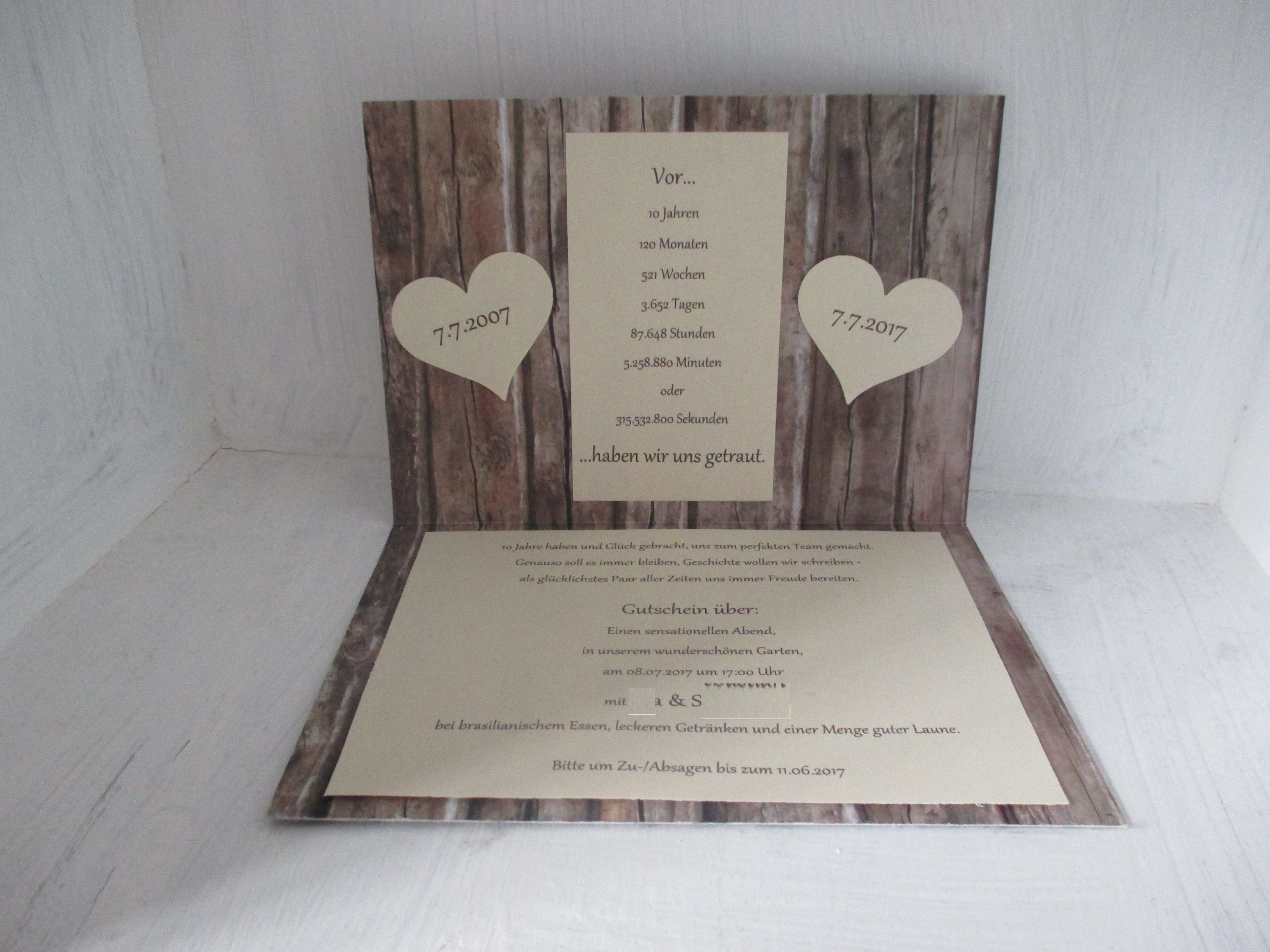 Hölzerne Hochzeit Einladung Etsy