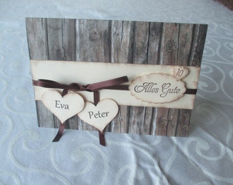 personalized wooden wedding card