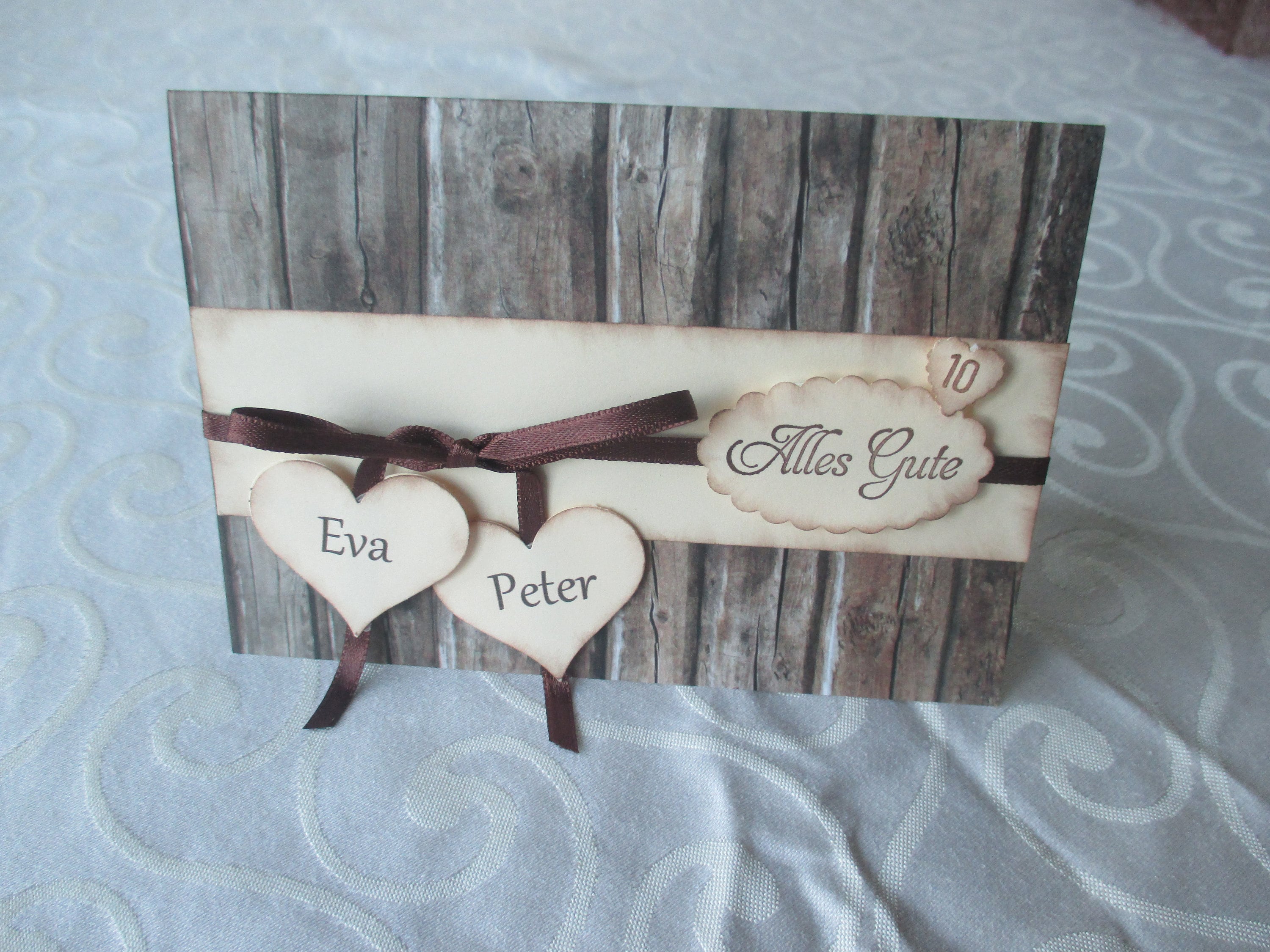 Personalisierte Karte zur hölzernen Hochzeit Etsy