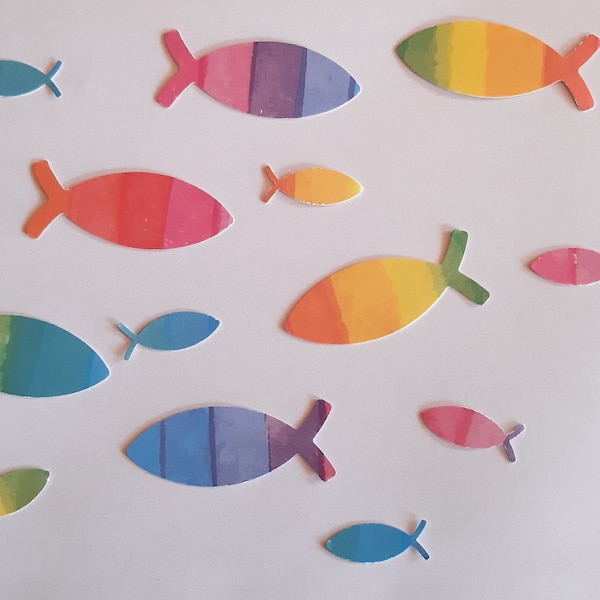 Streudeko Fische Regenbogen Farben
