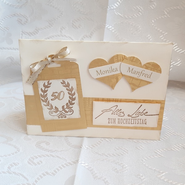 Golden Wedding Card Customizable