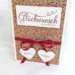 Glückwunschkarte zur Rubinhochzeit , personalisierbar