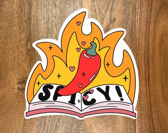 Spicy Book Laptop Sticker, Romance Reader Gift
