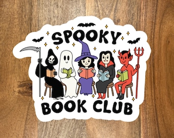 Spooky Book Club Sticker, Halloween Reading Sticker